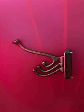 Brass Wall-Mount Hook Rack - Multi-Arm Coat Hanger